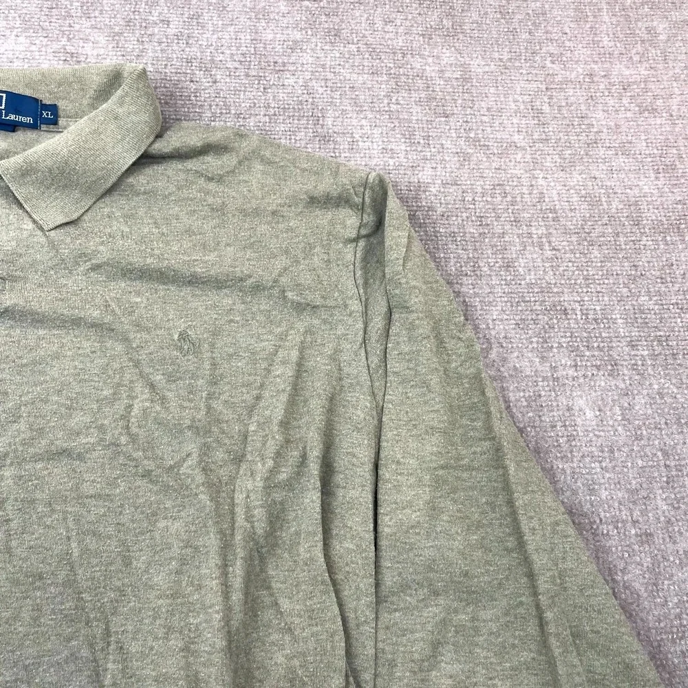 Polo By Ralph Lauren Polo Shirt Mens XL Olive Performance Collared High Low Slit